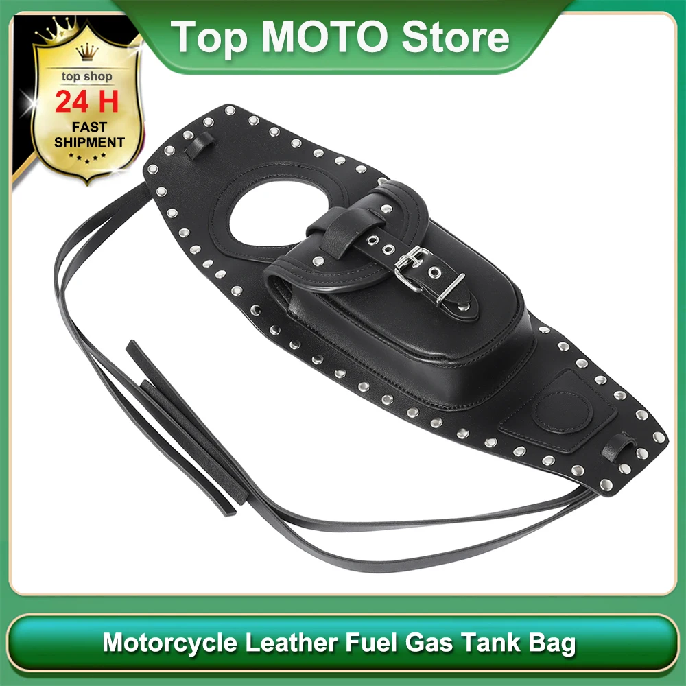 

Motorcycle Leather Fuel Gas Tank Bag Pad Cover Fits For Harley Sportster Iron XL 883 1200 Forty Eight Seventy Two