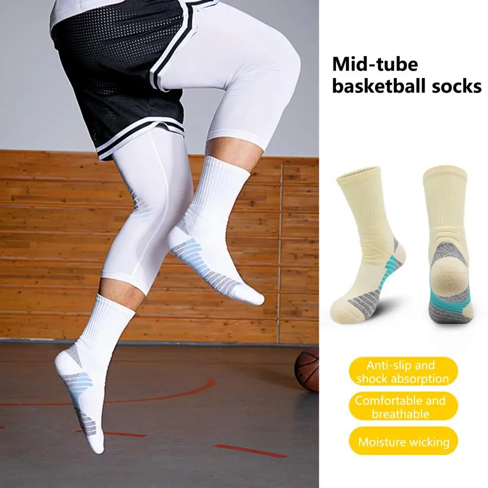 

Basketball Socks Breathability Stripe Pattern Moisture Absorption Mid Calf Non Slip Sports Socks Running Socks Sportswear