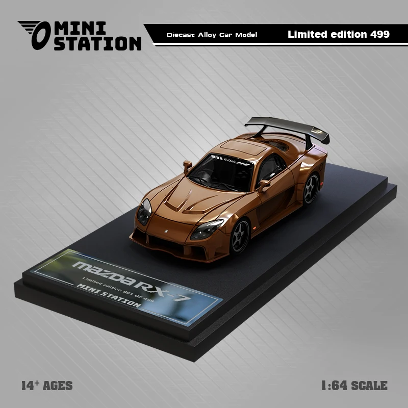 MiniStation 1:64 Mazda RX-7 Veilside модель из металлического коричневого сплава
