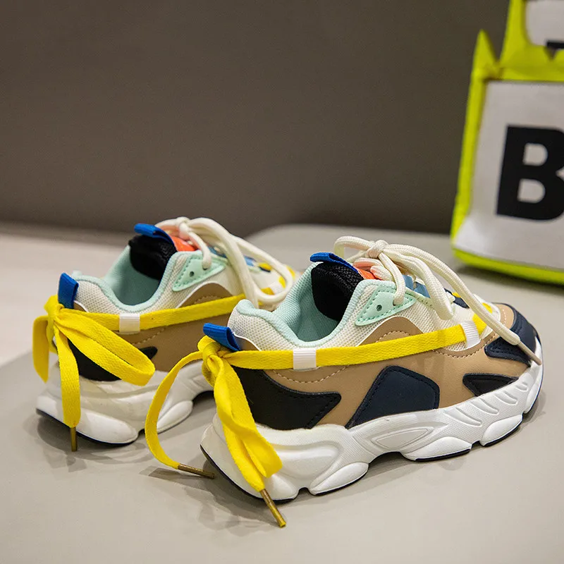 2022 Fashion Colorful Breathable Mesh Kid Sneakers Outdoor Running Shoes Child Girl Platform Sports Shoes for Girls basket fille