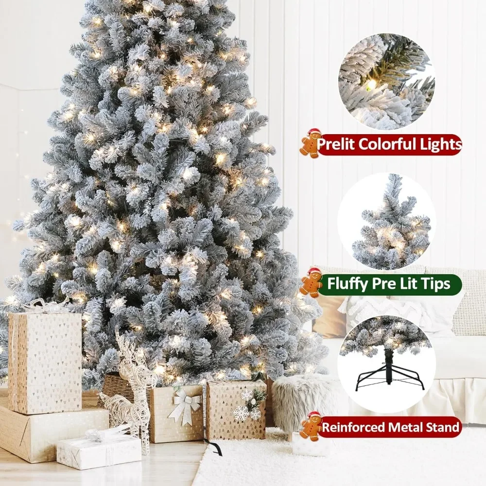 Рождественская елка длиной 9 футов с 10 функциями теплых и красочных огней