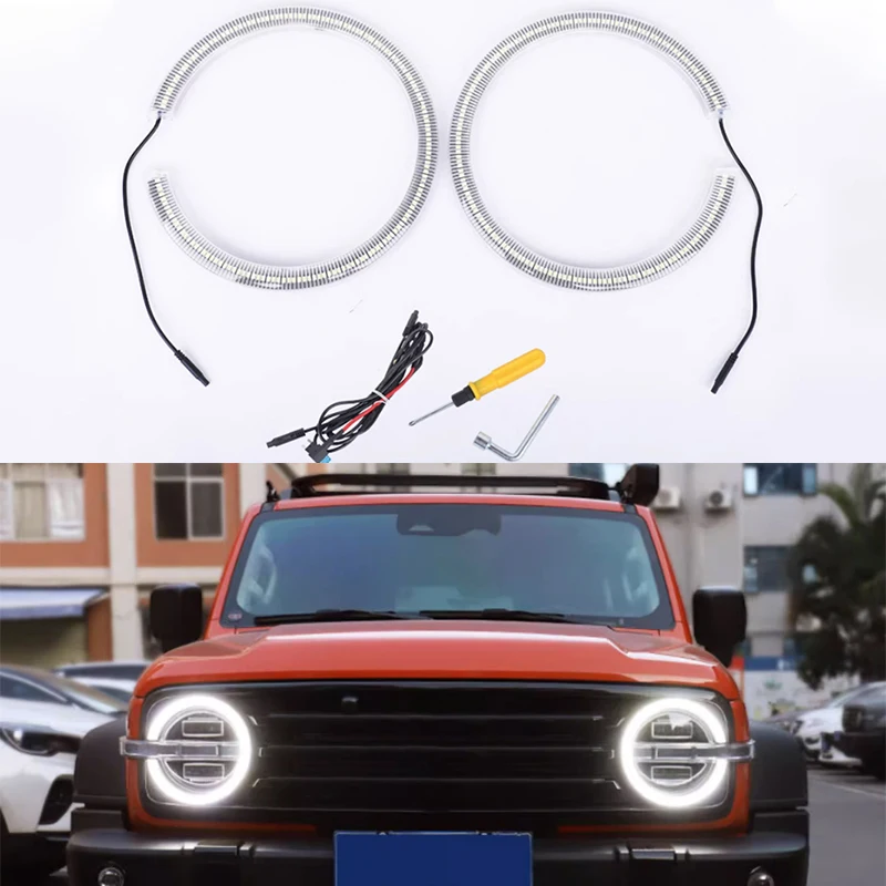 

Fit for Tank 300 Jungle Eye Dynamic Steady LED Ring Headlight Aperture Modified Car Exterior Decoration Modification Parts