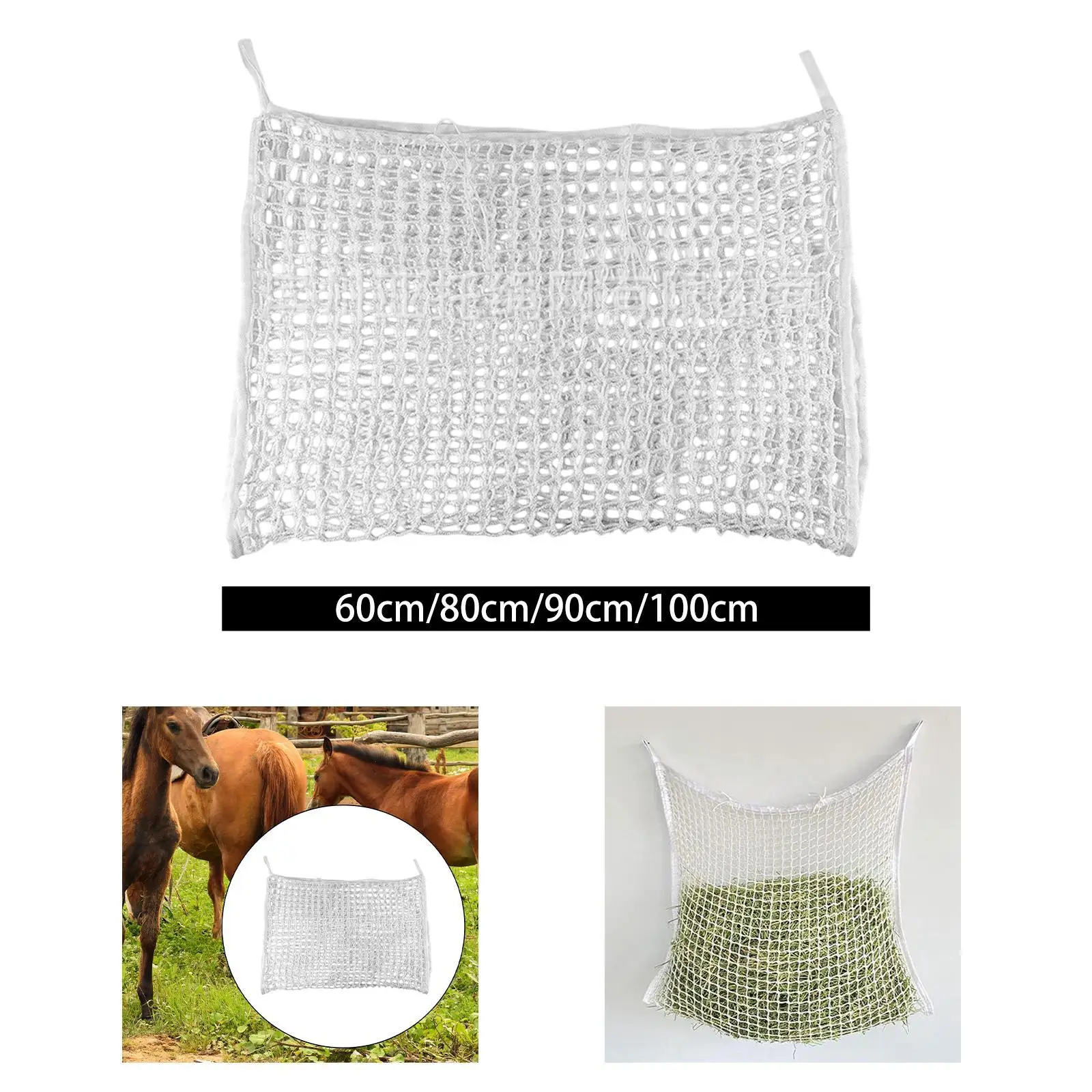 Slow feed Hay Net Feeding Supplies Bag for Horses Trailer Stall Goat