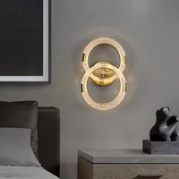 jmzm modern minimalist round wall lamp golden copper wall light living room sofa background bedroom bedside aisle sconce lamp
