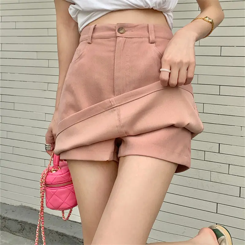 Korean  Short Skirt 2022 Summer New Solid High Waist Slim A-line Half length Skirt Women's Anti slip Hip Wrap Skirt