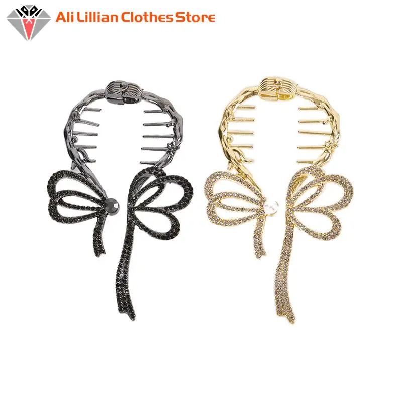 

1PC New Braided Glaring Bow Hair Clips Pearl Butterfly Hairpin Ponytail Buckle Hair Pin Claw Korean Clipper Accessories Women