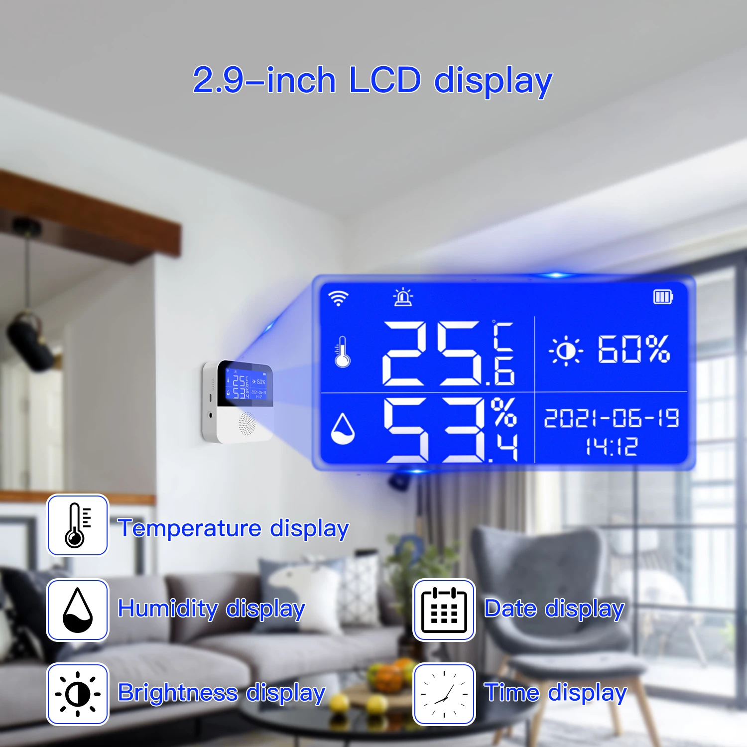 Tuya Smart WIFI Temperature and Humidity Sensor with Backlight LCD Display Indoor Thermometer Hygrometer Meter Support Alexa |