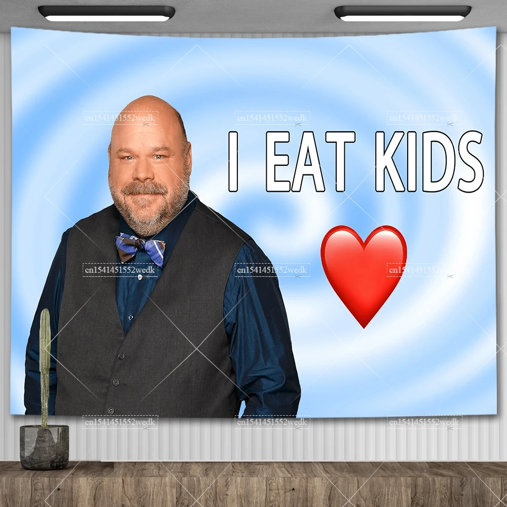 Забавный беретм гобелен I Eat Kids гобелены для спальни мемы флаги настенный