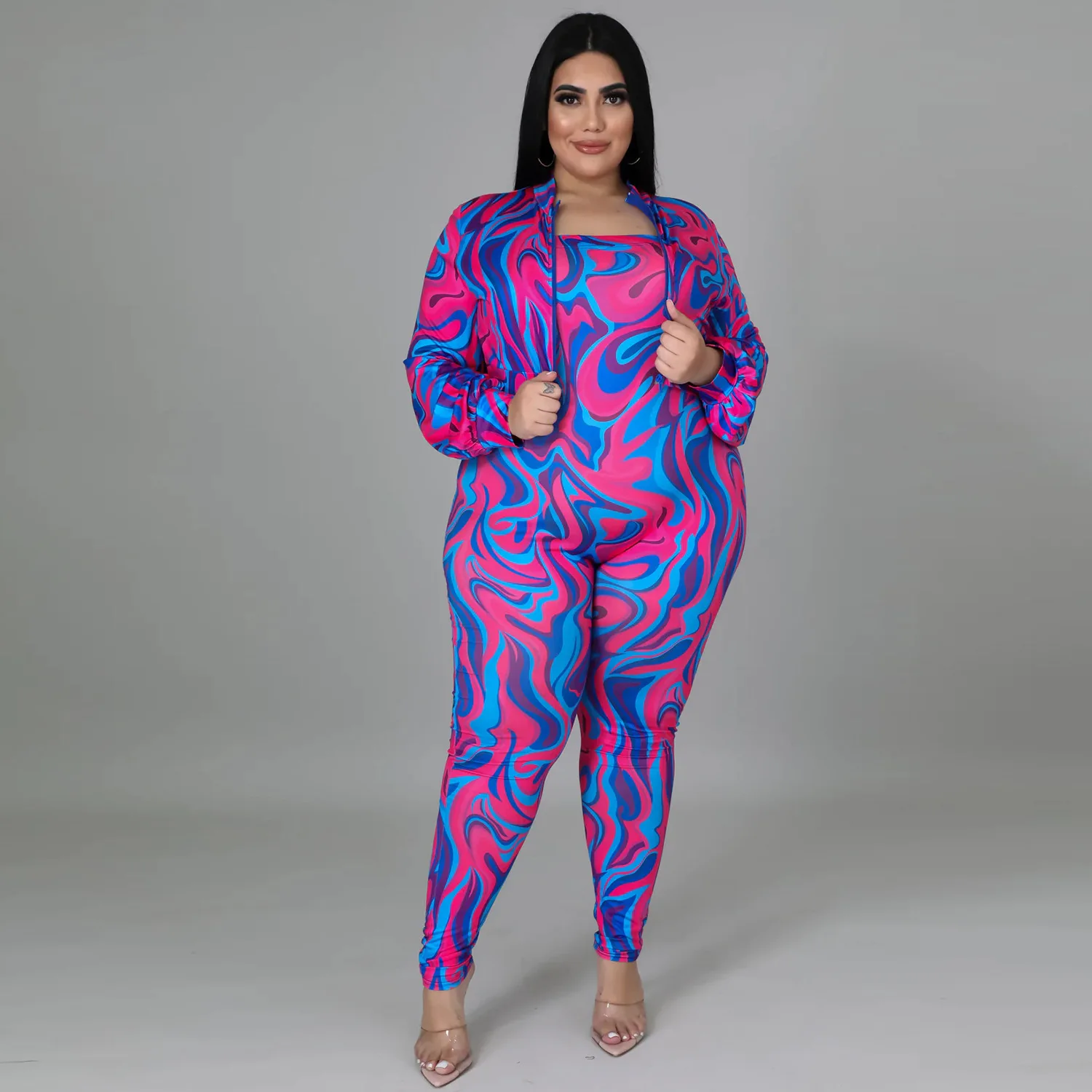 

Женский Осенний пикантный комбинезон без бретелек с принтом, 2022