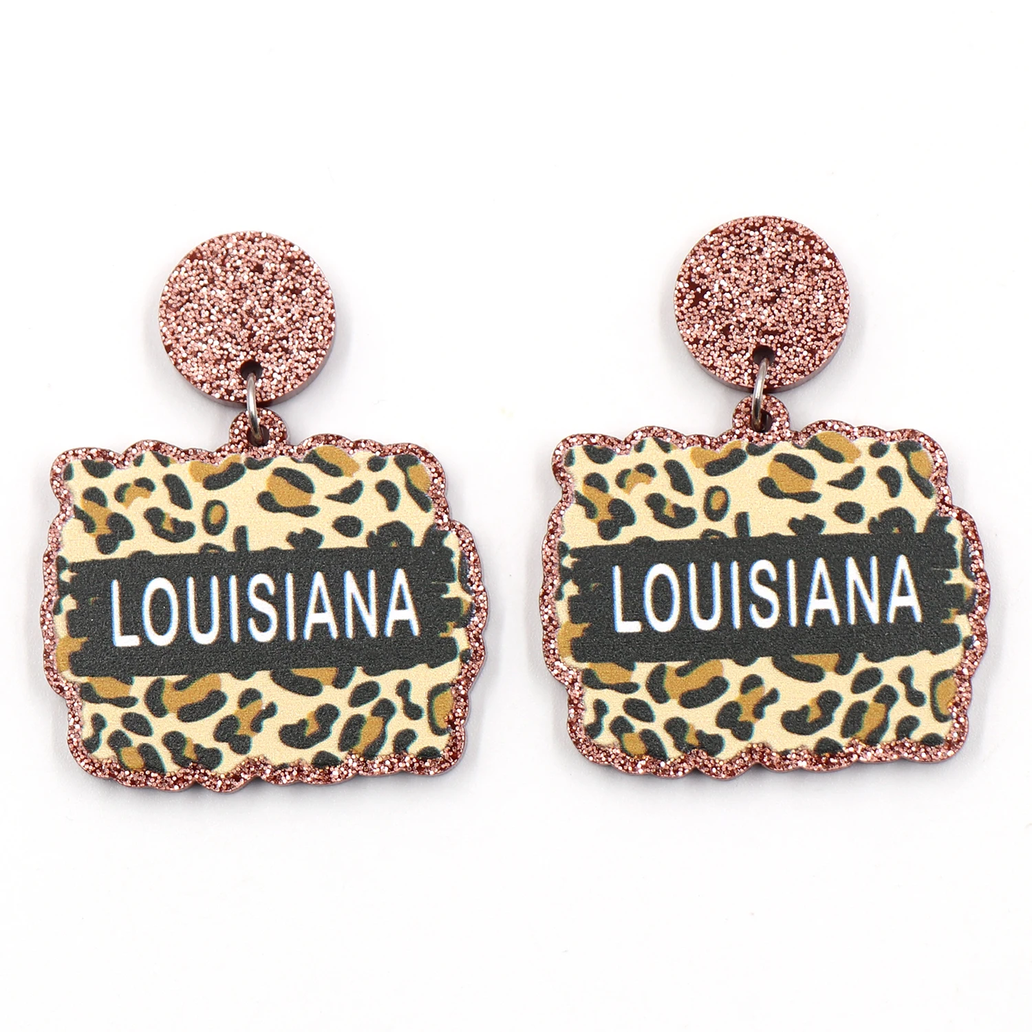 

1pair New arrival CN Drop Louisiana State LA TRENDY Acrylic earrings Jewelry for women