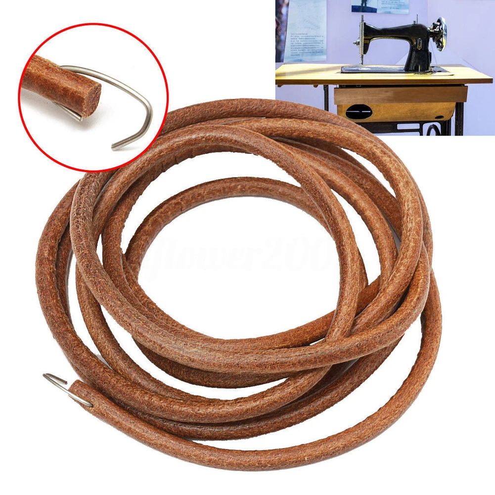 

Sewing Belt Leather Leather Belt Treadle Parts 183cm 3/16inch With Hook For Singer/Jones Sewing Machine Home Old Sewing