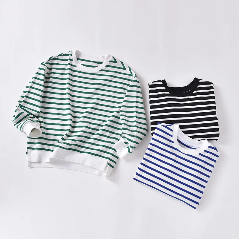 

Детская одежда, свитера в полоску, осенние корейские пуловеры с круглым вырезом, свитера, детские футболки, топы, рубашки для маленьких маль...