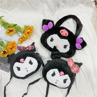 kawaii anime lolita kuromi plush doll messenger bag cute cartoon animal plush storage bag girl coin purse birthday gift