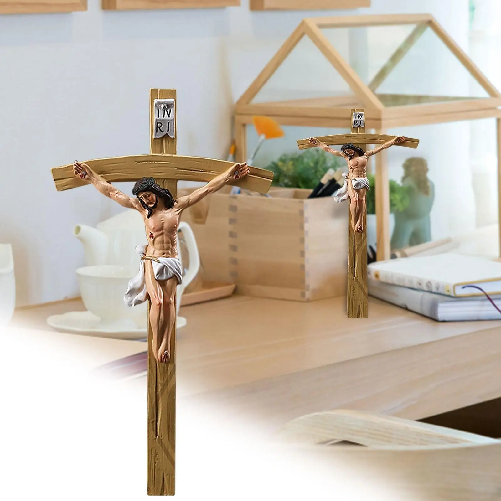 

Easter Crucifix Jesus Nailed Resin Stone Wall Crucifix Decoration Ornament