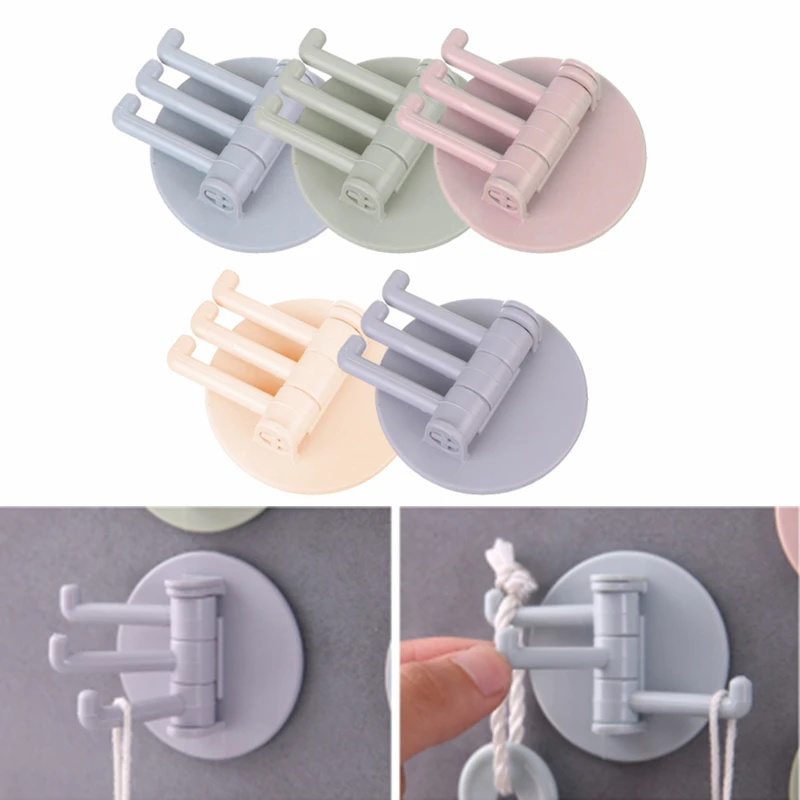 

Три крючка для кухни, вращающаяся настенная вешалка для полотенец, брелок для ключей, кухонные крючки, многофункциональные крючки