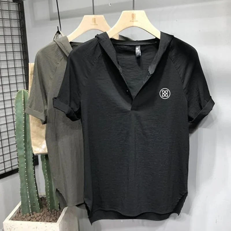 

Horse T-shirt Men's Golf Wear Summer Top 2023 Golf Tee Men's Luxury T-shirt Quick Drying Hooded Tennis Shirt Malbon Golf T-shirt