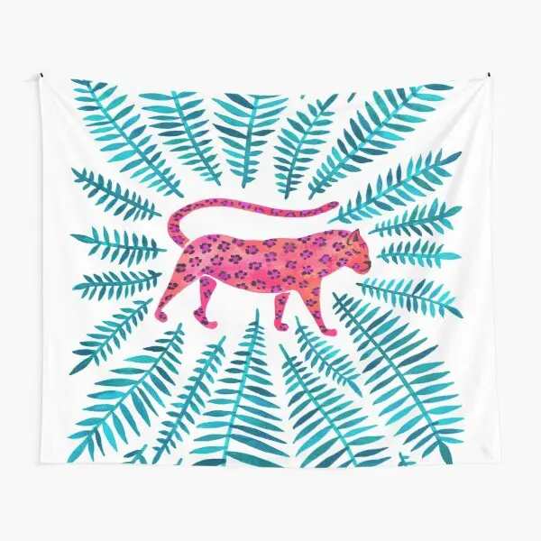 

Jaguar Magenta Turquoise Tapestry Living Room Blanket Beautiful Decoration Colored Decor Home Bedspread Wall Art Mat Towel