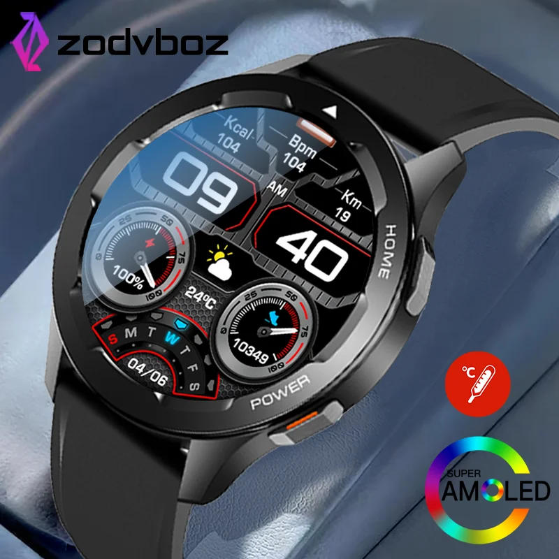 

ZODVBOZ 2022 New AMOLED Smart Watch Men Custom Dial Answer Call Temperature Monitoring Sport Watches Women Waterproof Smartwatch