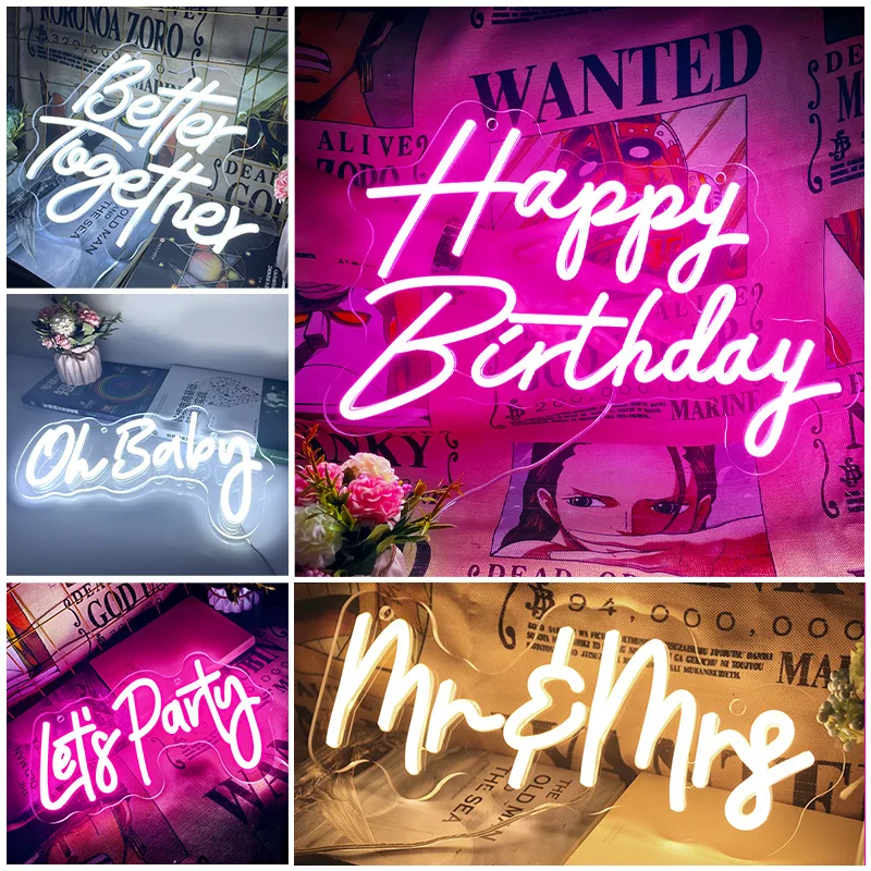 (Под заказ) неоновая светодиодная вывеска Winbo для украшения свадьбы домашнего