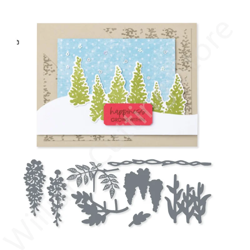 

Wisteria Wishes Clear Stamps and Metal Cutting Dies 2022 New Arrival Scrapbooking Embossed Seal Decoration Card Crafts Cutters
