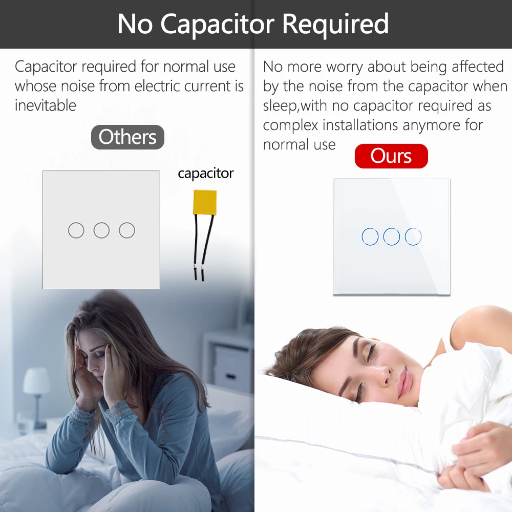 Сенсорный переключатель Bingoelec двойная розетка европейского стандарта 1/2/3