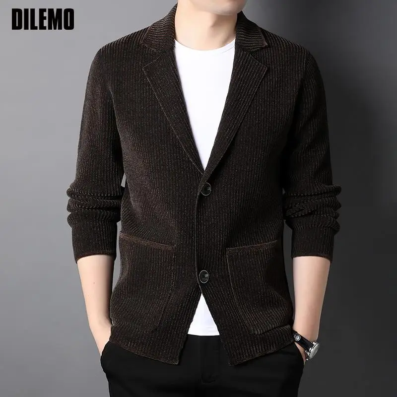 

High End New Brand Designer Casual Fashion Party Stylish Jacket Windbreaker Slim Men Original Dress Coat Mens Clothing 2022