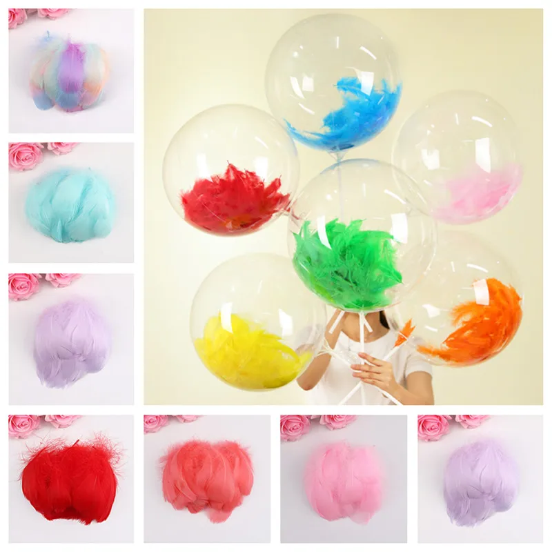 

100Pcs Colorful Feather for Transparent BoBo Balloons Gift Box Filled DIY Crafts Wedding Decoration Birthday Party Decoration