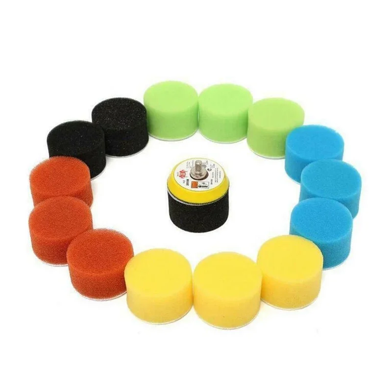 

16 шт./компл. полировальная подушечка для полировки автомобиля, полировальный круг, набор инструментов для полировки автомобиля, воск, 2 дюйма, 50 мм, полировальная подушечка