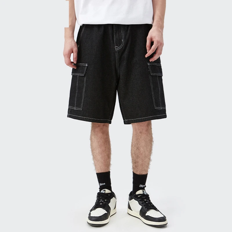 

New Fashion Spring Summer Shorts For Men Black Denim Shorts Large Capacity Pocket Straight Casual Shorts Designer Shorts For Men