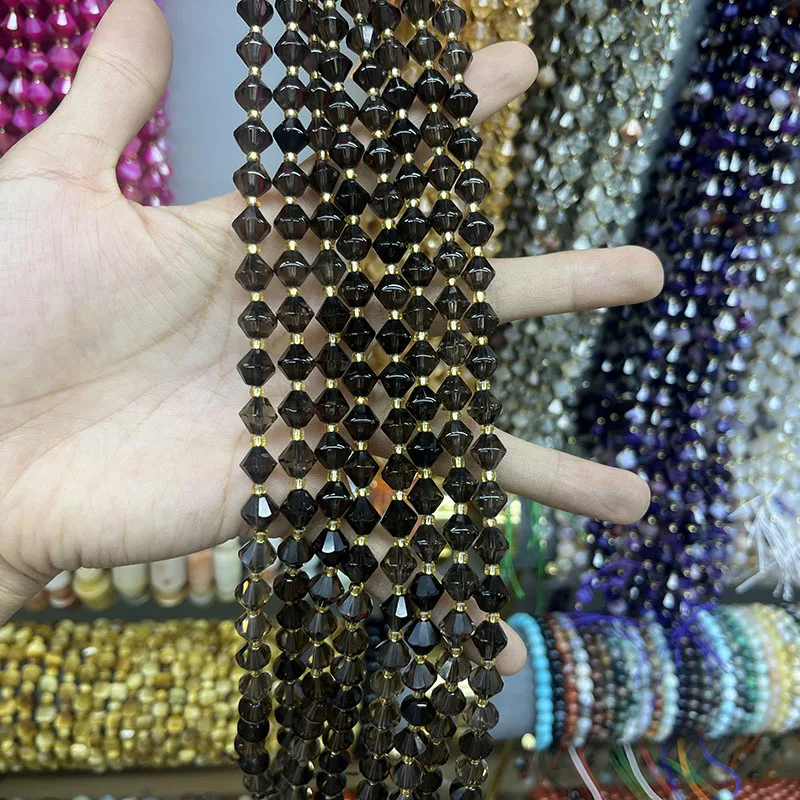 Натуральный черный рутилированный 8 мм граненый белый кристалл свободные бусины