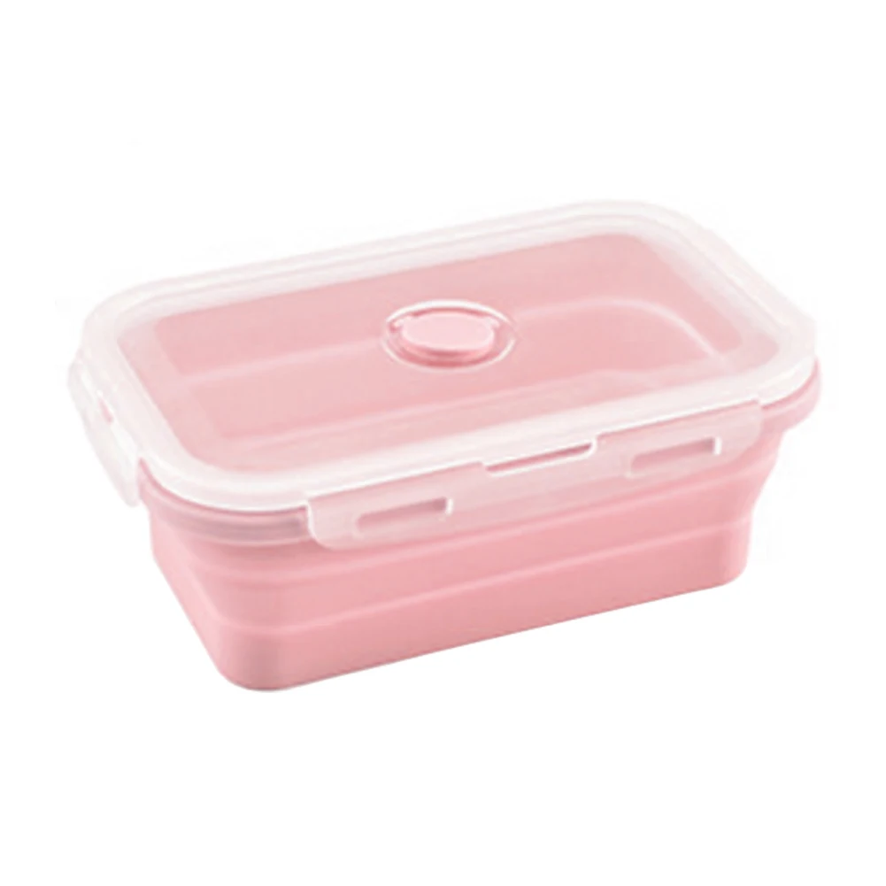 

Детский школьный складной силиконовый контейнер для еды, вместительный герметичный, для микроволновой печи, удобный портативный
