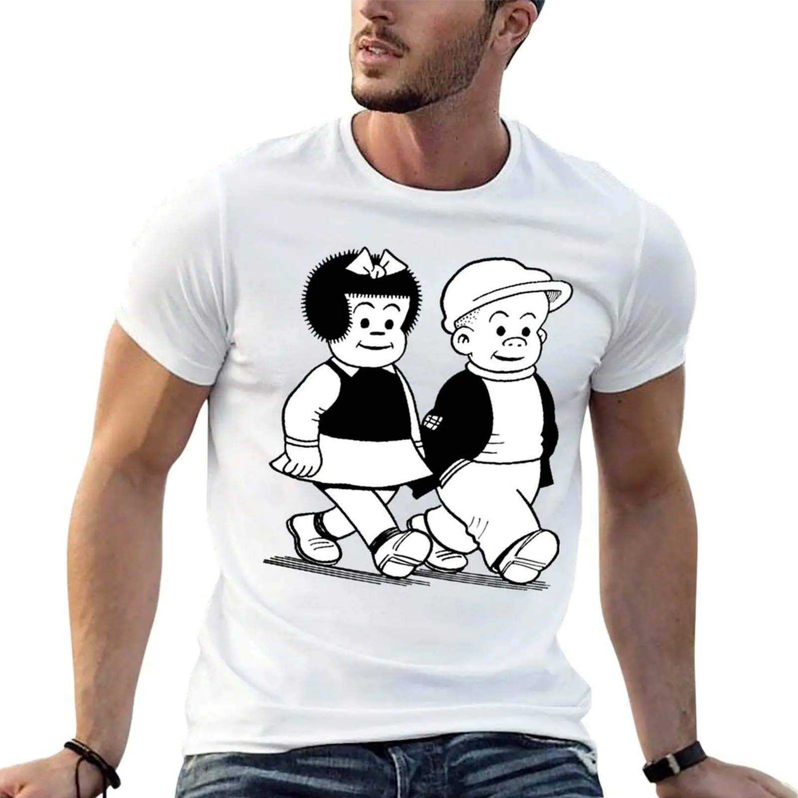 Фото Футболка Nancy et Sluggo V classique с модным буквенным принтом №1