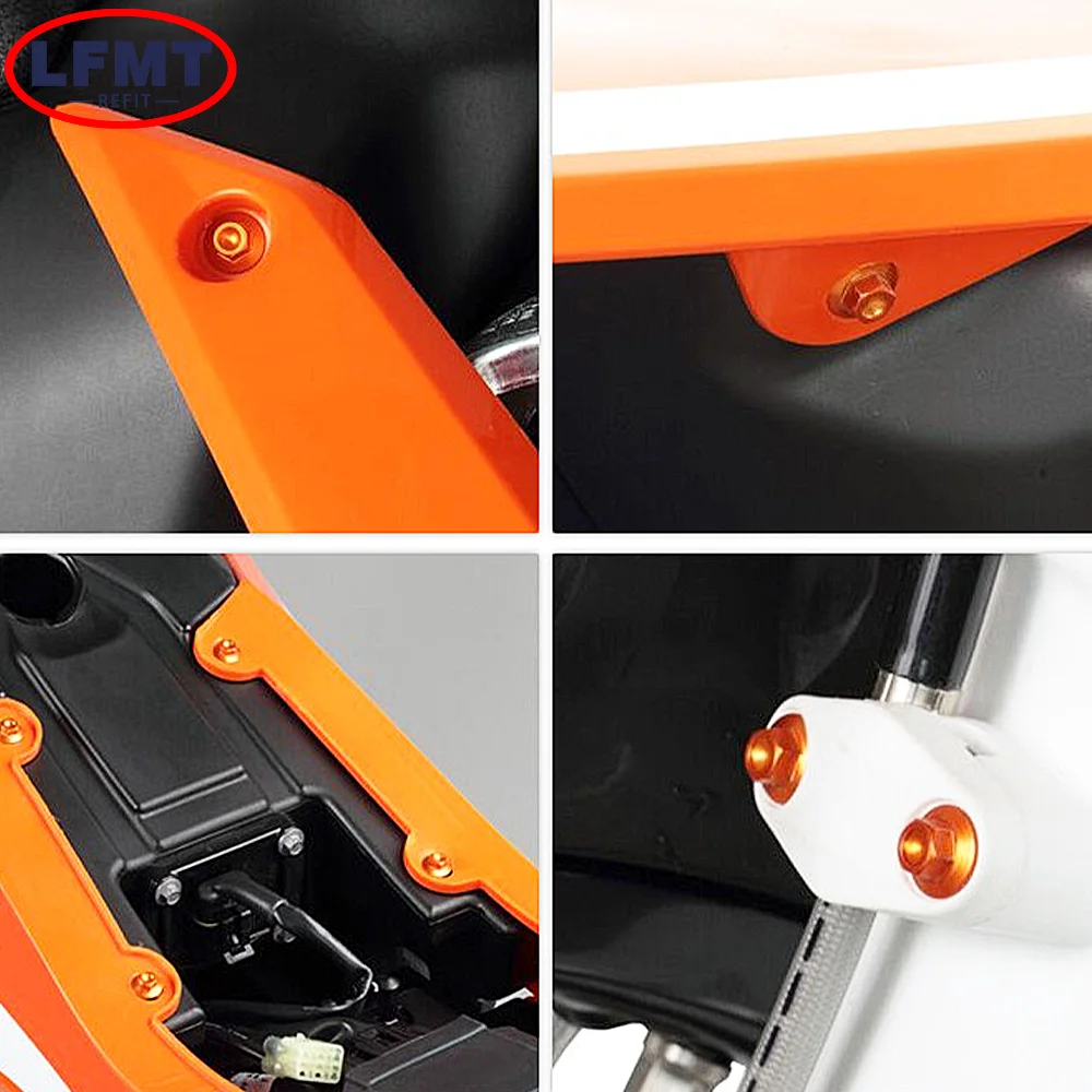 Фото Комплект алюминиевых саморезов с ЧПУ для KTM SX SXF EXC EXCF XC XCF Husqvarna TE FE TC FC TX FX 125-530 2004-2025 Dirt Bike №2