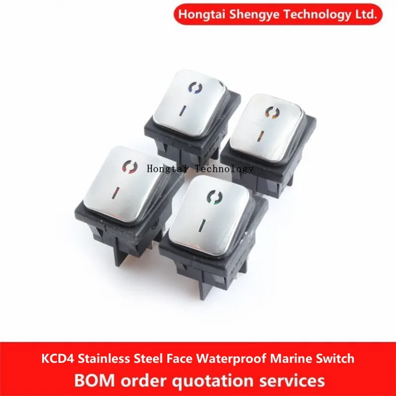 Водонепроницаемый 4-контактный переключатель KCD4 в форме лодки с поверхностью из