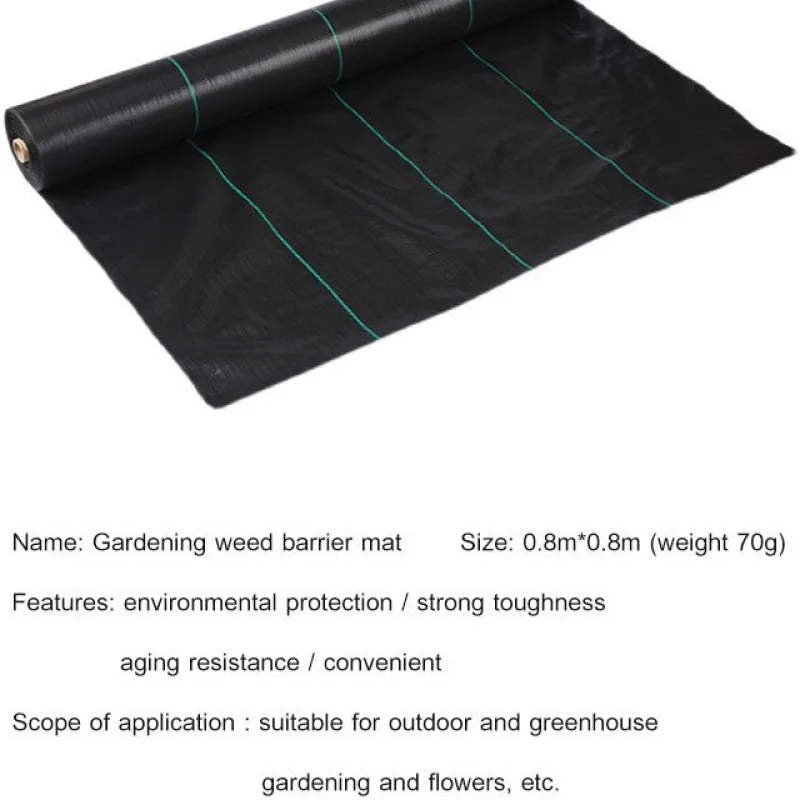 Черная Плетеная садовая дышащая анти-травяная ткань для теплиц