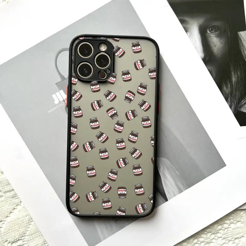 Мягкий силиконовый матовый Жесткий Чехол Kawaii Nutella для iphone 7 8 plus x xs xr 11 12 13 mini Pro max |