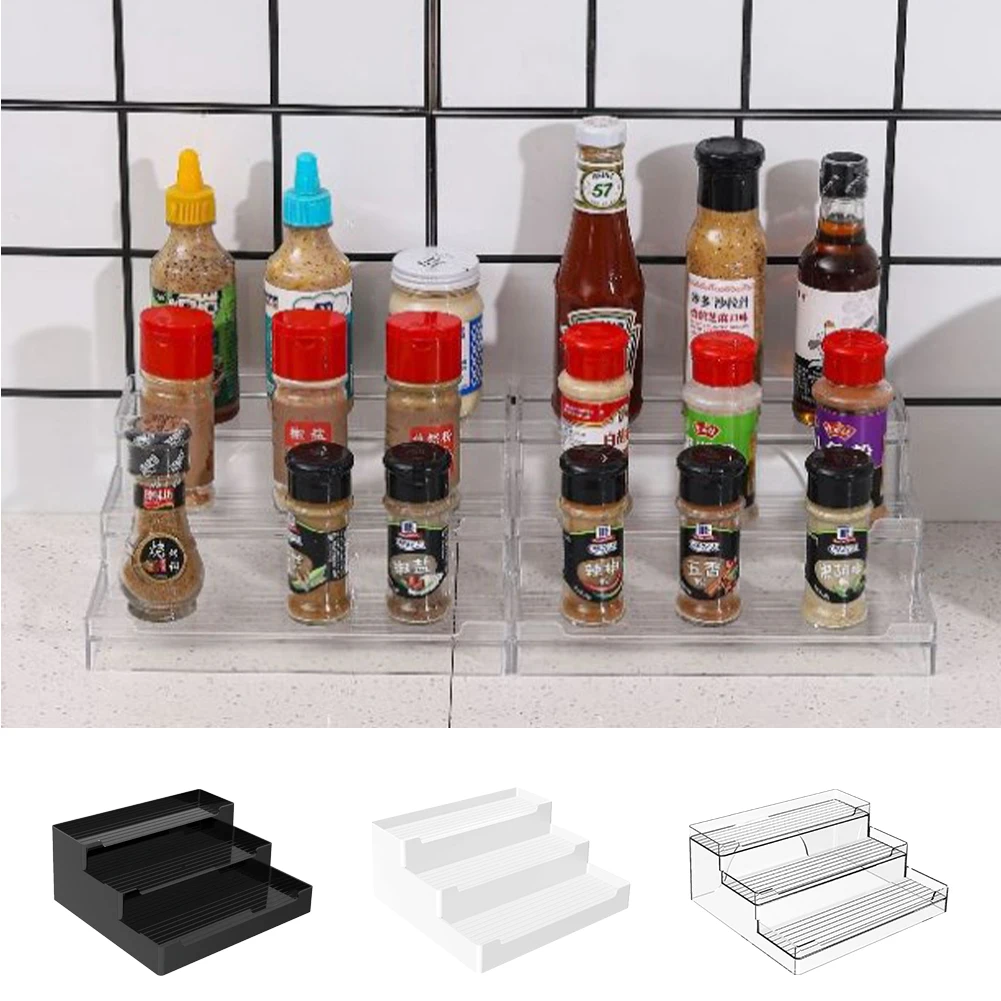 

Spice Storge Rack Acrylic Kitchen Spice Organizer Shelf Countertop Spice Holder for Cabinet Pantry Kitchen Bathroom Office