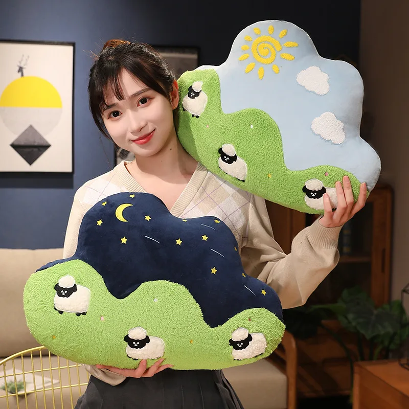 

Zqswkl 50cm Star Prairie Pillow Blanket Two-in-One Cartoon Lamb Cushion Office Nap Pillow Air Blanket