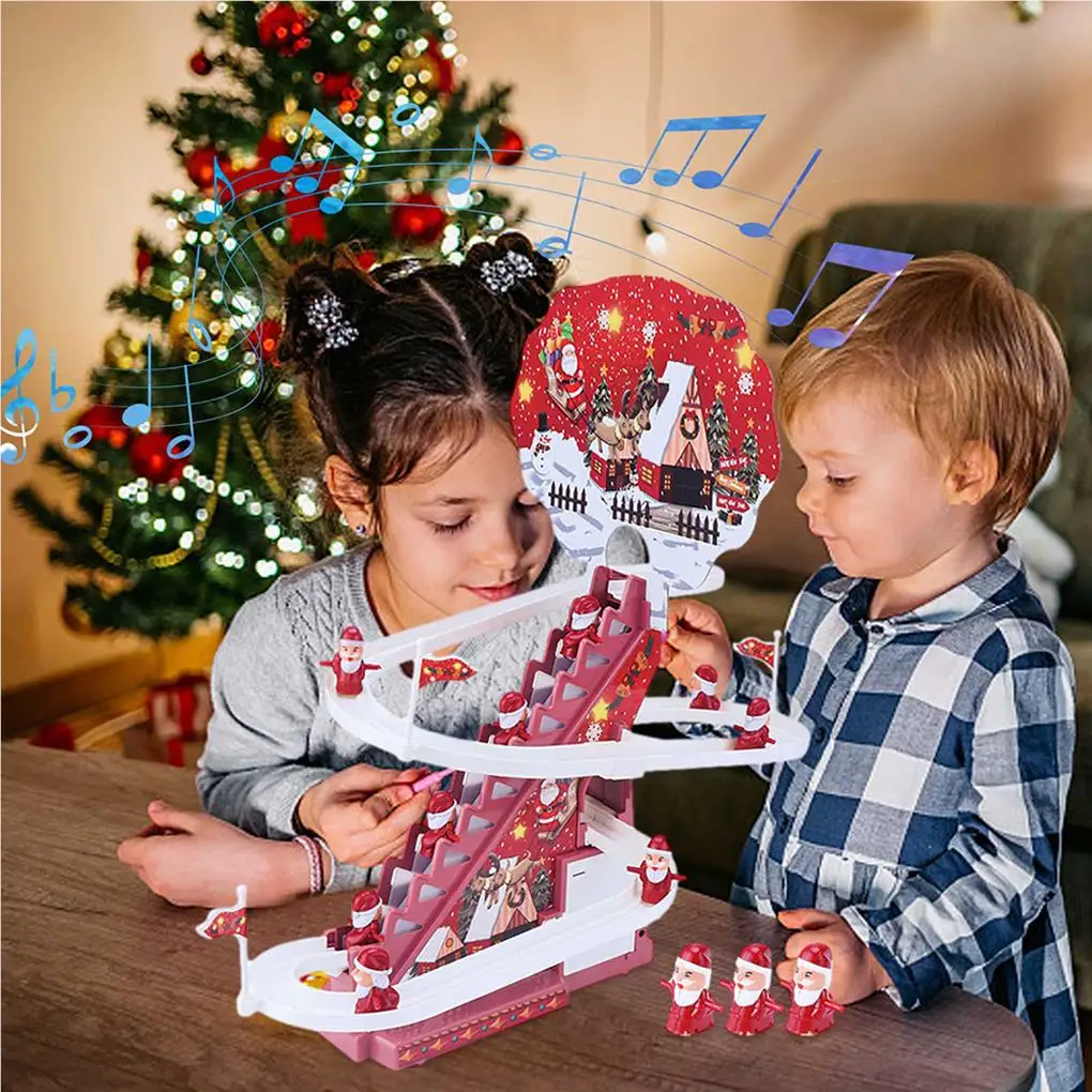 

Рождественская игрушка для скалолазания и лестницы, развивающая комнатная музыкальная лестница для девочек, игрушка для слайдов в виде Сан...