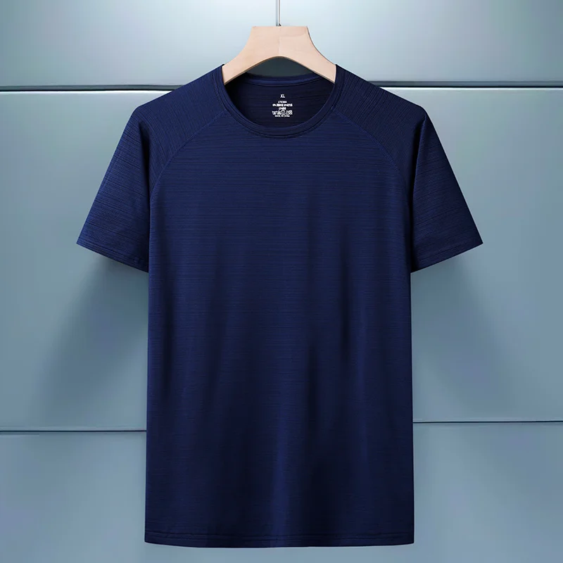 

Футболка мужская быстросохнущая, Спортивная повседневная однотонная, тонкая, с круглым вырезом, воздухопроницаемая, свободного покроя, лет...