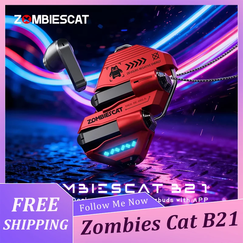 Фото Беспроводные TWS-наушники Zombi Cat B21 Bluetooth с AI-переводом, дизайн в виде ожерелья, для полного погружения в музыку, с поддержкой умного приложения №1