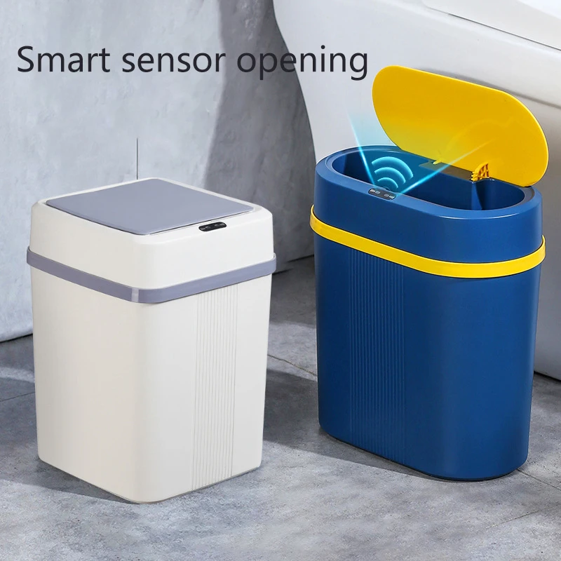 

12L Intelligent Trash Can Household Kitchen Bathroom Automatic Induction Garbage Bin Narrow Seam with Lid Smart Sensor Waste Bin