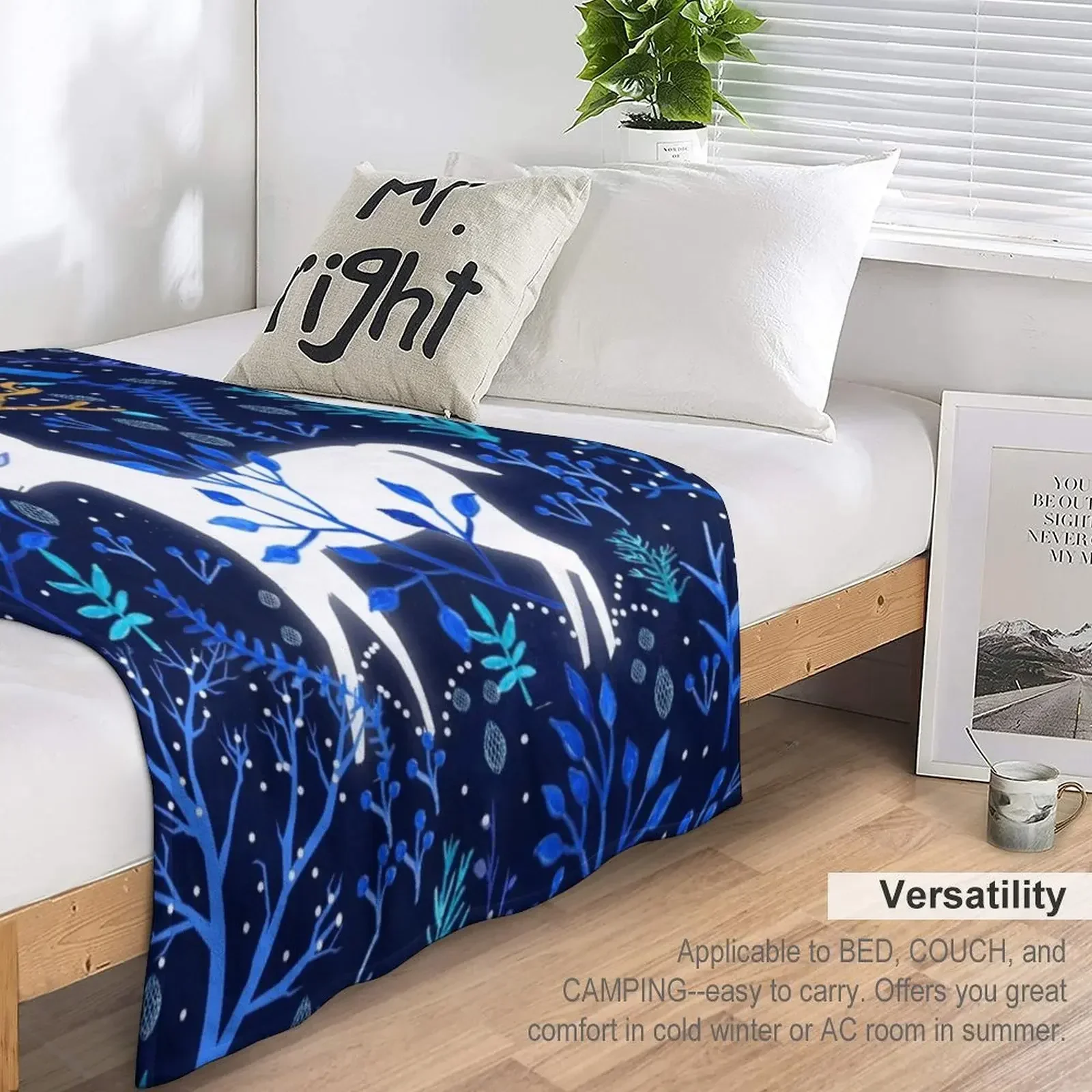 Оленький рог синего цвета пледы для дивана походные одеяла