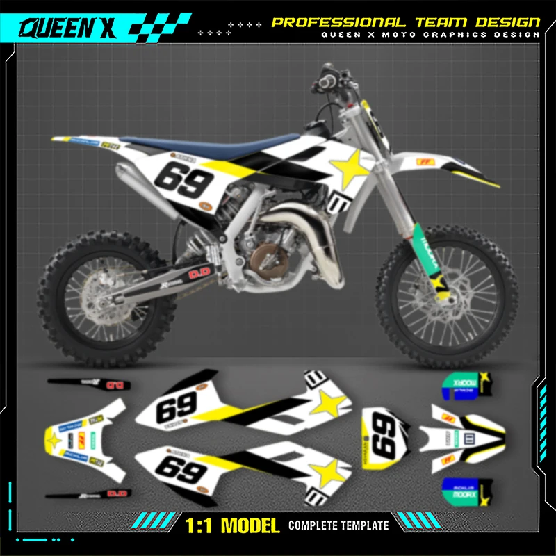 Фото Наборы наклеек с графикой для мотоцикла Queen X MOTOR для Husqvarna TC 65 2016 2017 2018 2019 2020 2021 2022 2023 007 №3