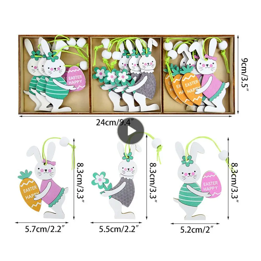 

Exquisite Party Happy Easter Decor High Quality Spring Easter Decoration For Home Wooden Hanging Happy Easter Chick Ornaments