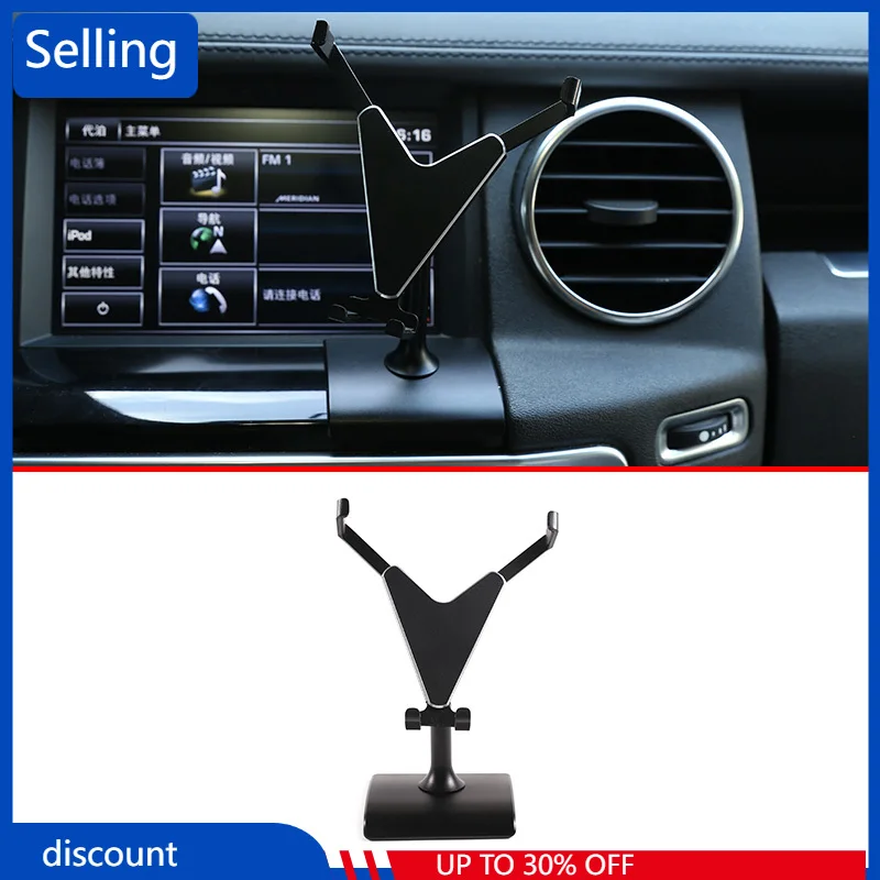 

Car Accessories Interior Mobile Phone Holder (V-Shaped) Black Aluminum Alloy For Land Rover Discovery 4 Car phone holder fast