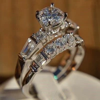 milangirl wedding ring for lovers color crystal cz couple rings set men women engagement wedding rings