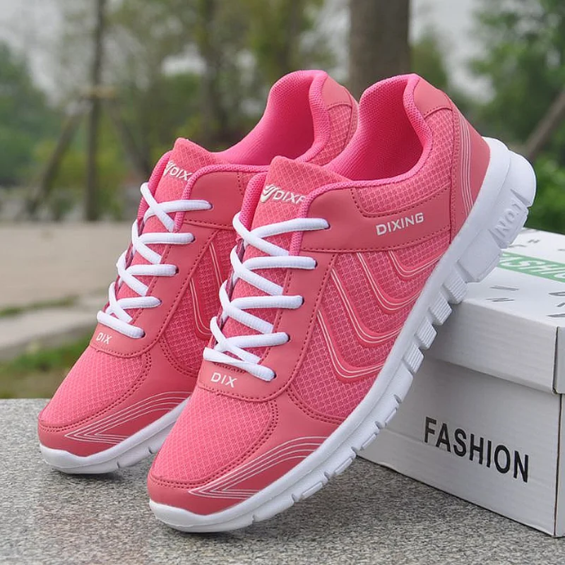 

Sneakers Women Flat Walking Shoes 2021 Fashion Solid Breathable Fashion Mesh Shoes Man Unisex Lace-up Casual Sports Shoes Men