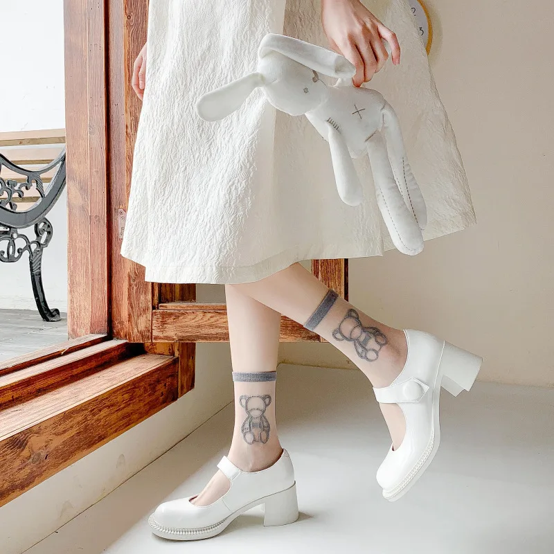 Летние ультратонкие японские милые чулки в стиле &quotЛолита&quot женские прозрачные