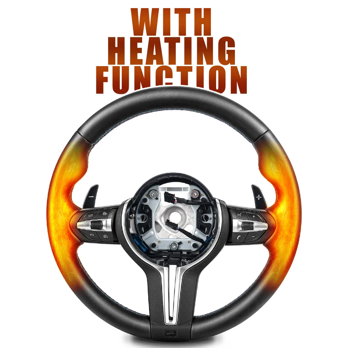 

Спортивный руль M Look для BMW F30 F32 F80 M3 F82 M4 с подогревом, полностью кожаный